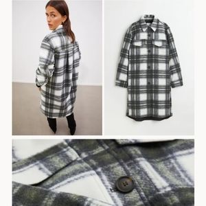 H&M Long Plaid Shacket